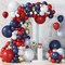 149PCS Red White and Blue Balloon Arch Kit – Memorial Day & 4th of July Patriotic Decorations with Navy Pearl, Red & Metallic Balloons for Independence Day, Veterans Day & USA Party Decor